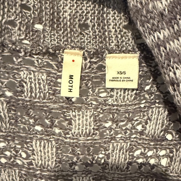 Anthropologie Moth Open Front Sleeveless Crochet Cardigan Grayish Taupe Sz XS/S - Picture 3 of 6